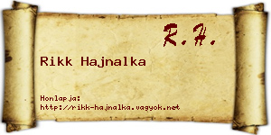Rikk Hajnalka névjegykártya
